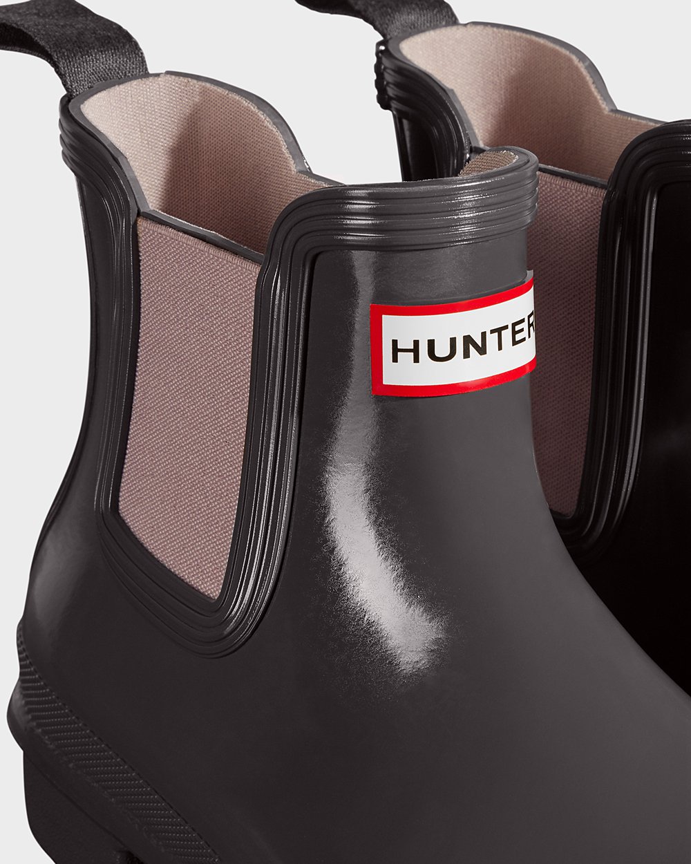 Hunter Mujer Original Gloss - Botas Chelsea Gris/Moradas - 987-TURXOE